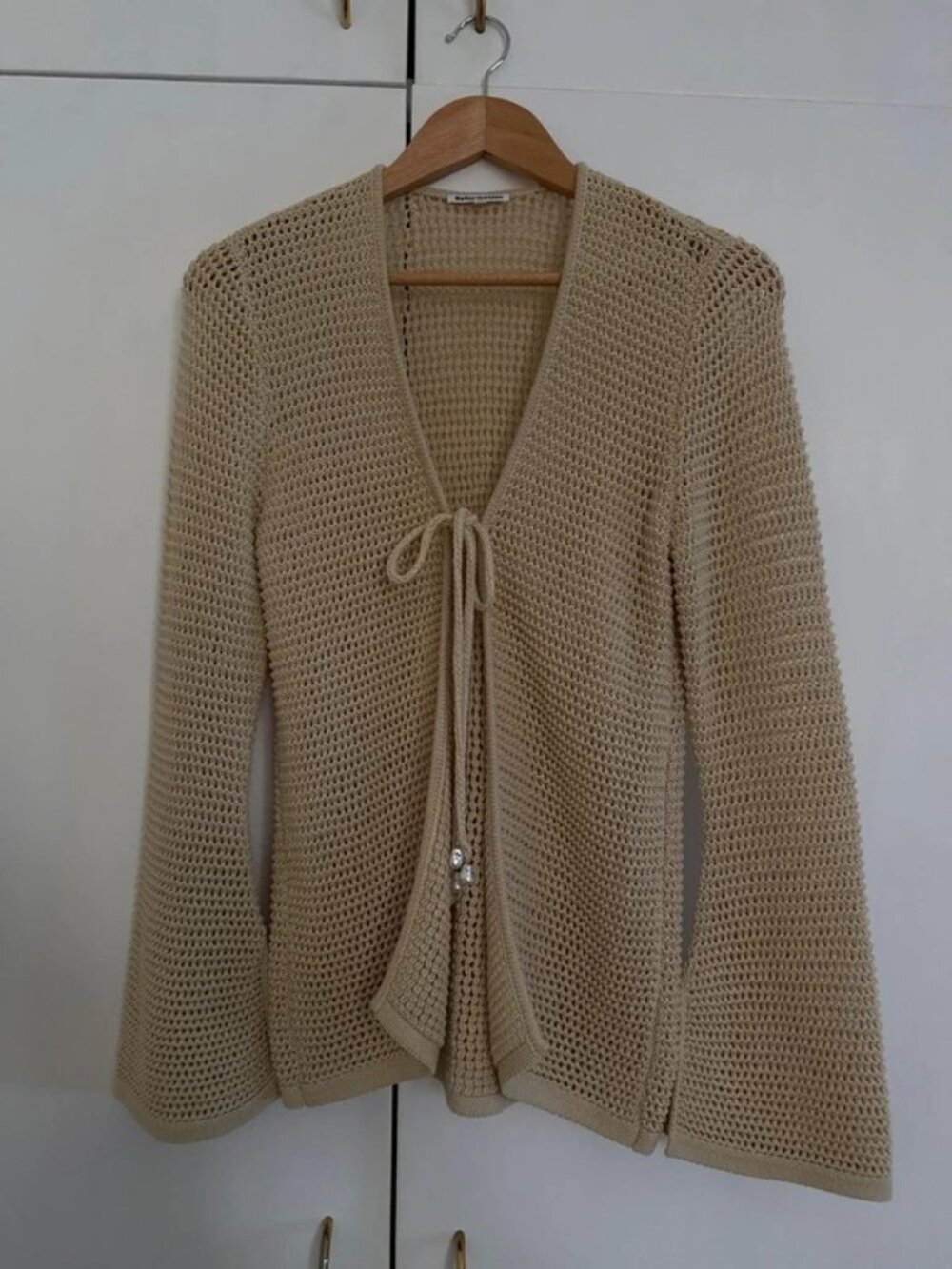 Reformation Beige Knit Cardigan Size S
